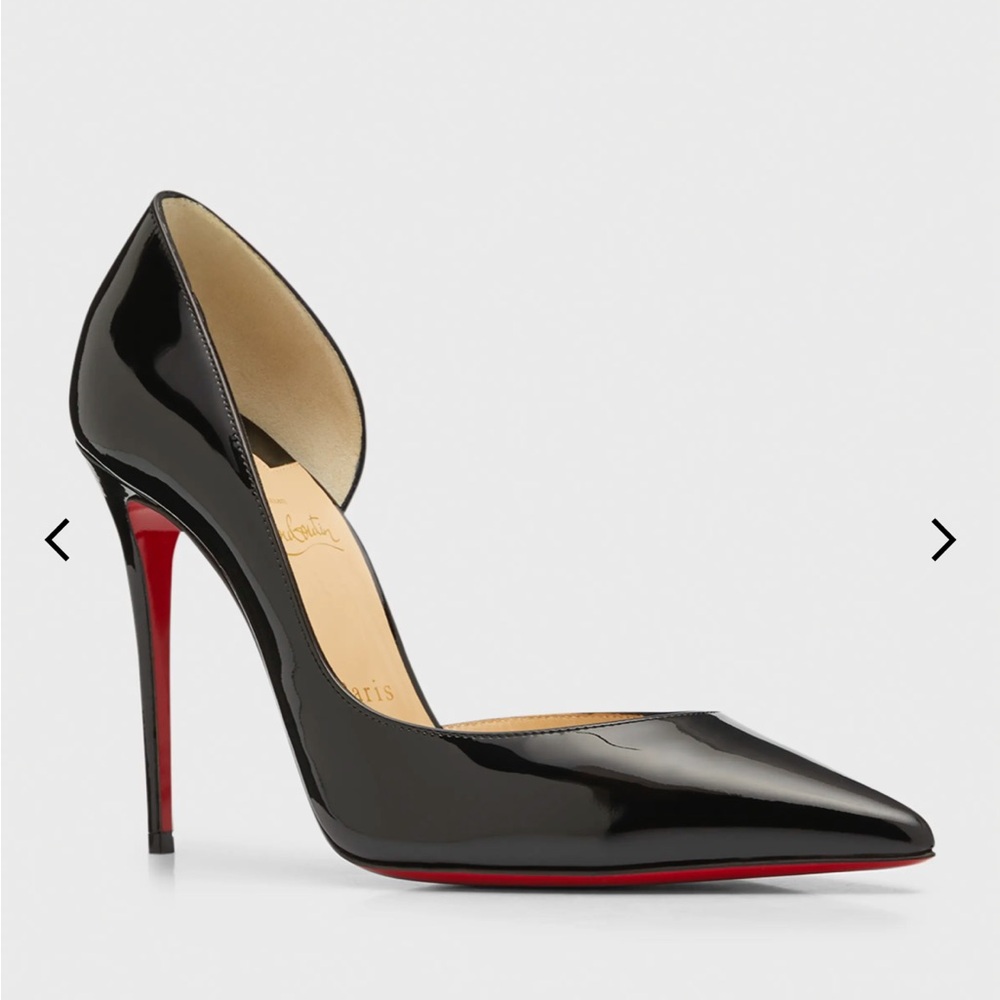 Christian Louboutin Iriza 100MM Black Patent Leather Heels